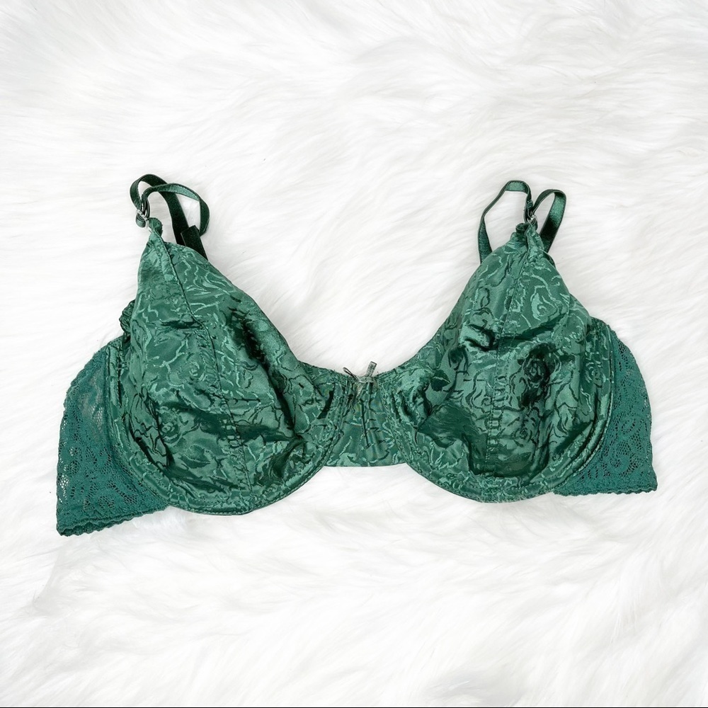 Secret Treasure Green Vintage 90s Underwire Lace Bra 36B